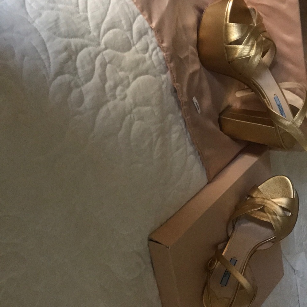 Prada Glamorous Gold Sandals